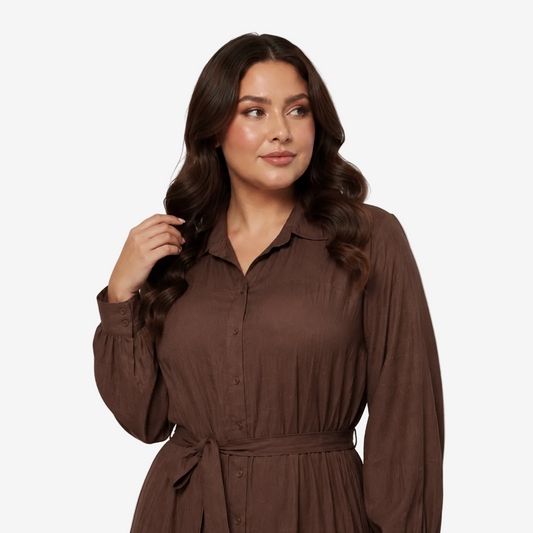 Robe Elora Marron - Chic & Confort